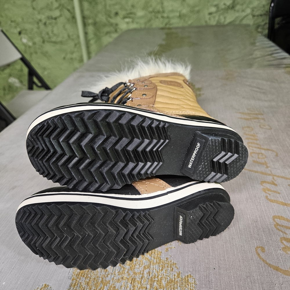 Kids Tan and Black Snow Boots - Picture 3 of 3